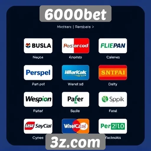 Métodos de pagamento aceitos no site 6000bet